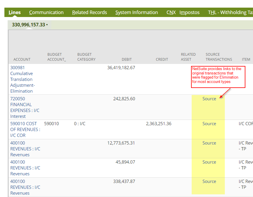 Reconcile NetSuite Auto-Elimination Amounts