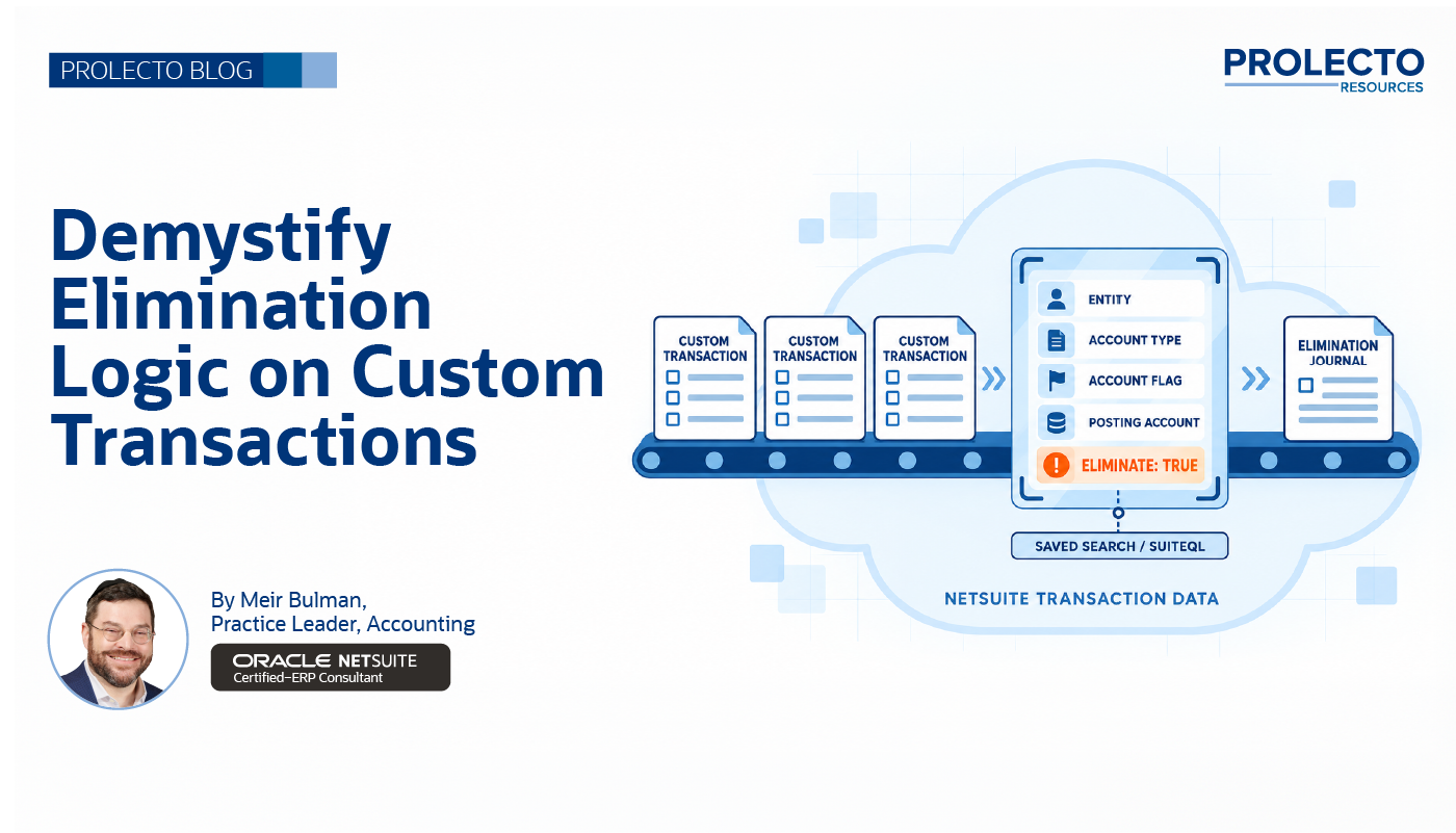 Blog header: Demystify Elimination Logic on Custom Transactions, by Meir Bulman of Prolecto Resources